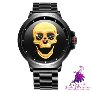 3D Black Pirate Skull Style Men's Watch