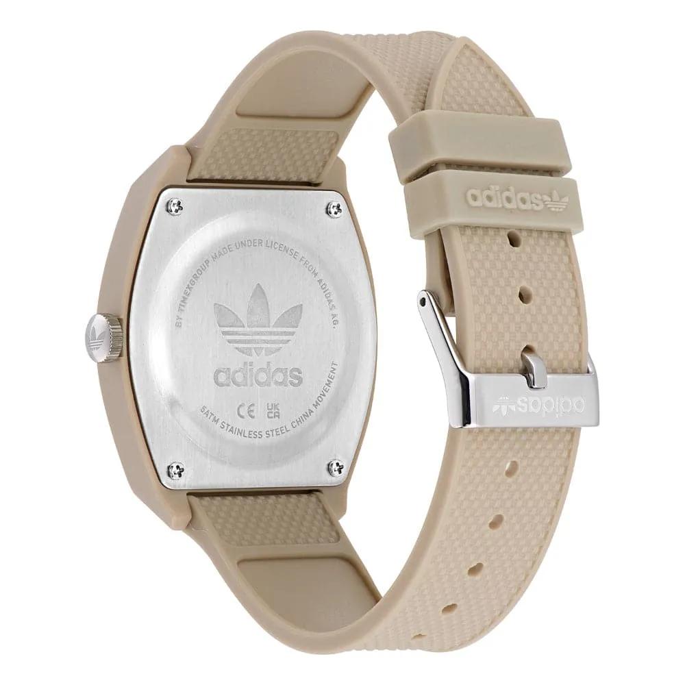 Adidas Analog Black Dial Beige Resin Strap Unisex Watch AOST22565