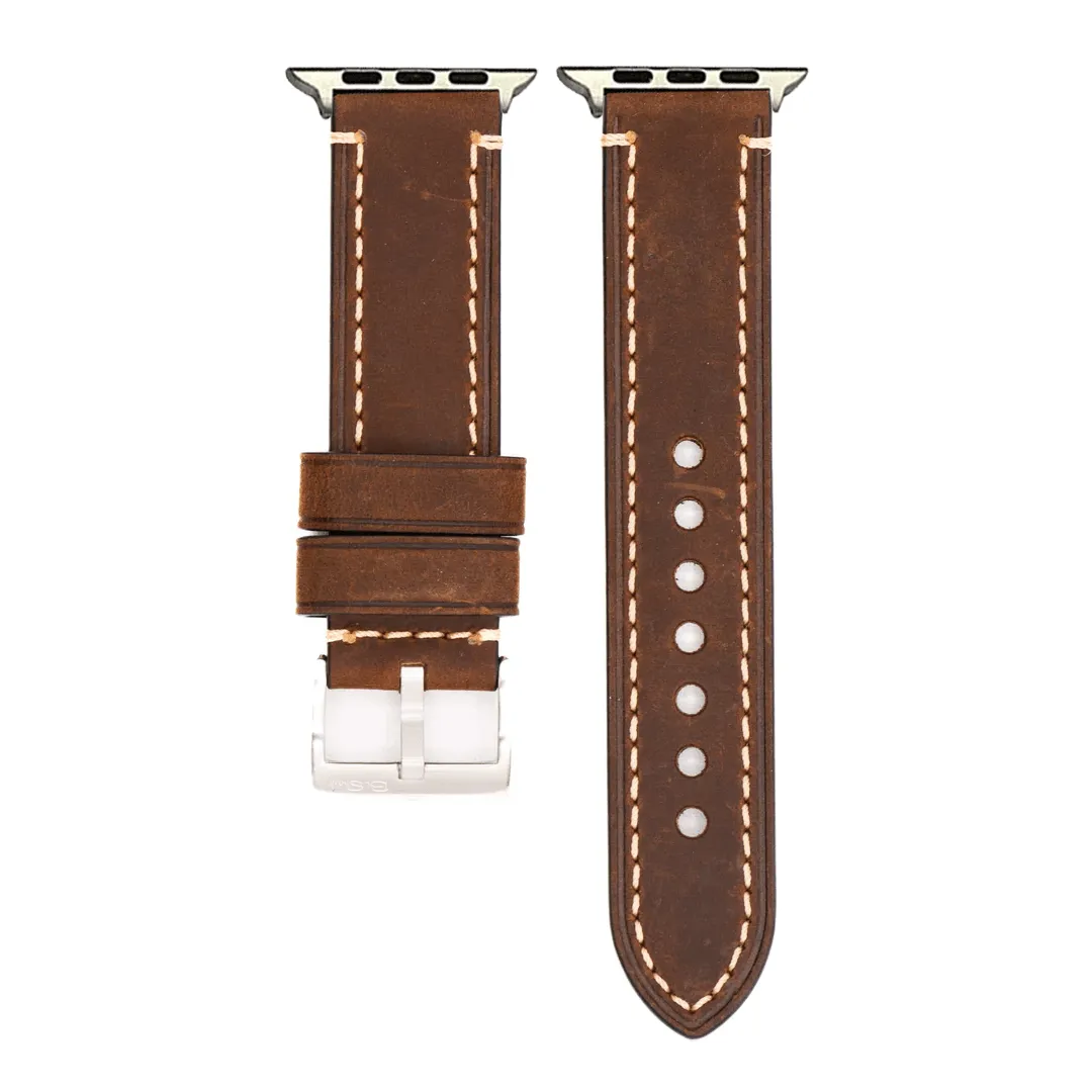 Apple Band Leather Border Stitch - Saddle Brown