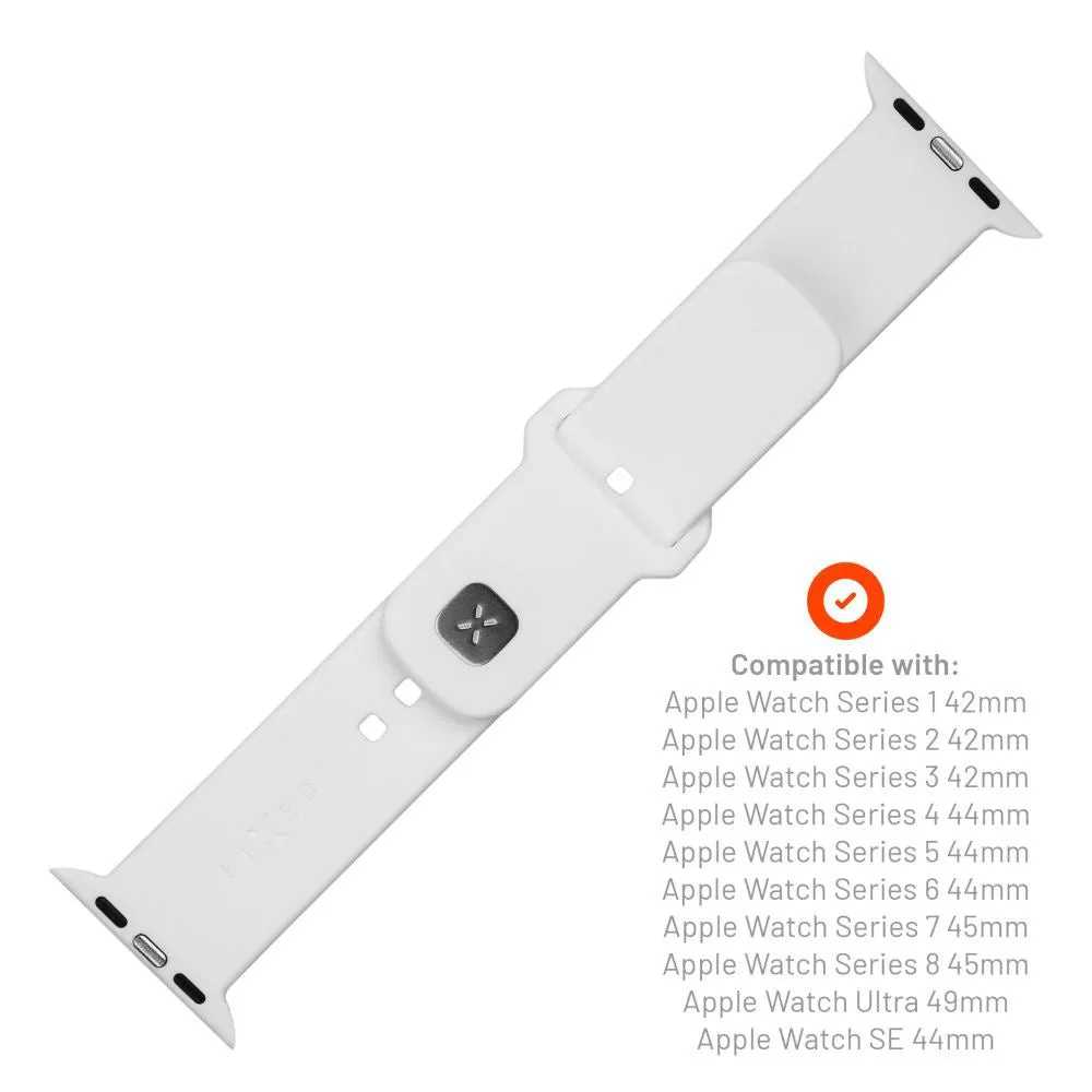 Apple Watch (42 / 44 / 45 / SE / 49mm) Fixed Sporty Silikone Rem Sæt - Hvid