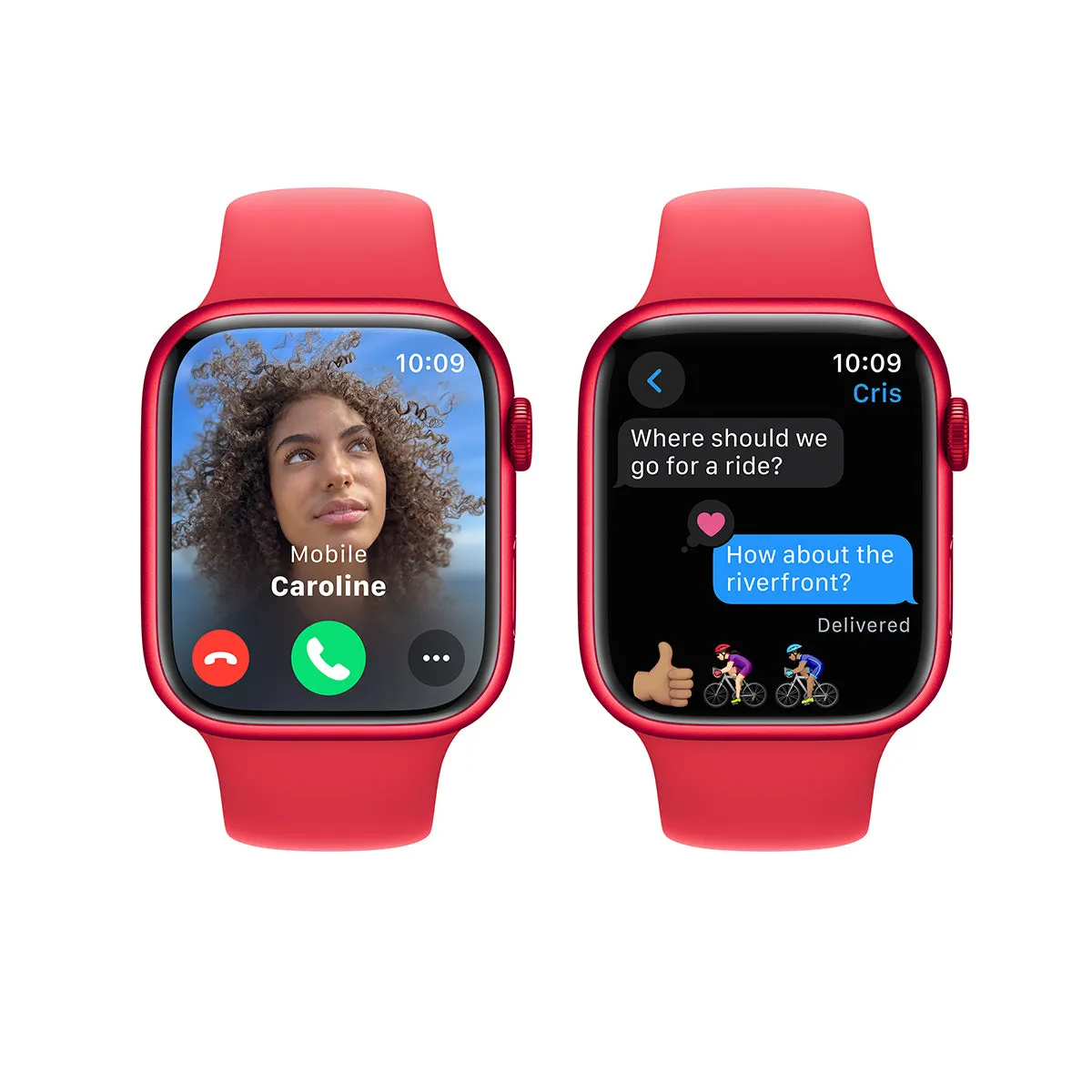 Apple Watch Series 9 GPS, 41 mm Red Aluminium Case with Red Sport Band – MRXH3 (M/L)