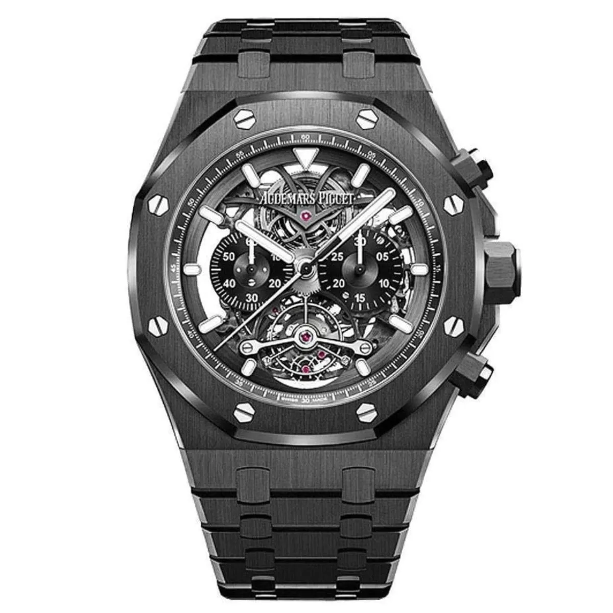 Audemars Piguet Royal Oak 44mm Tourbillon Ceramic Black Openworked Dial 26343CE.OO.1247CE.01 Box Papers