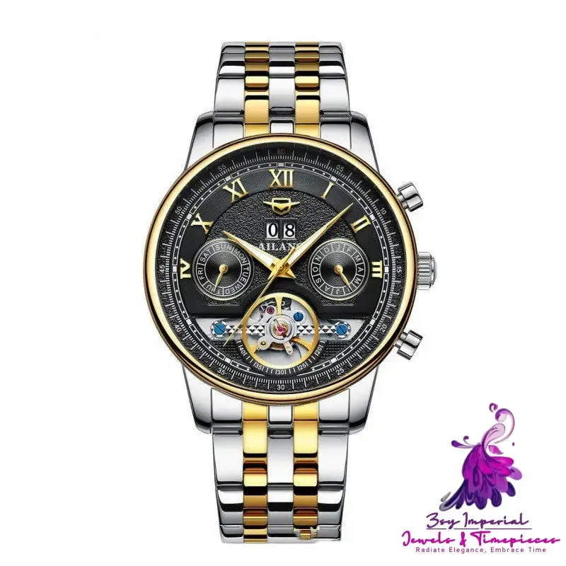 Automatic Mechanical Sun Moon Stars Men's Watch