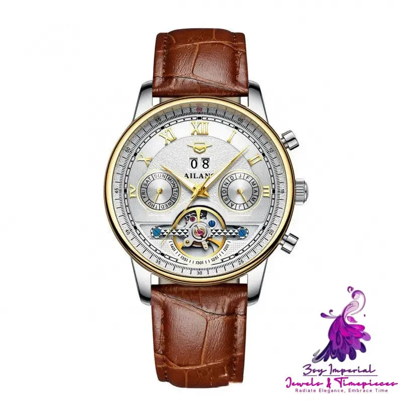 Automatic Mechanical Sun Moon Stars Men's Watch