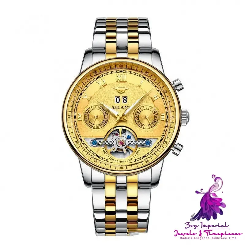 Automatic Mechanical Sun Moon Stars Men's Watch