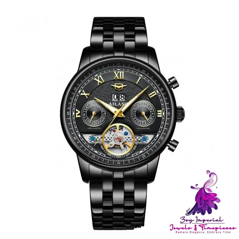 Automatic Mechanical Sun Moon Stars Men's Watch