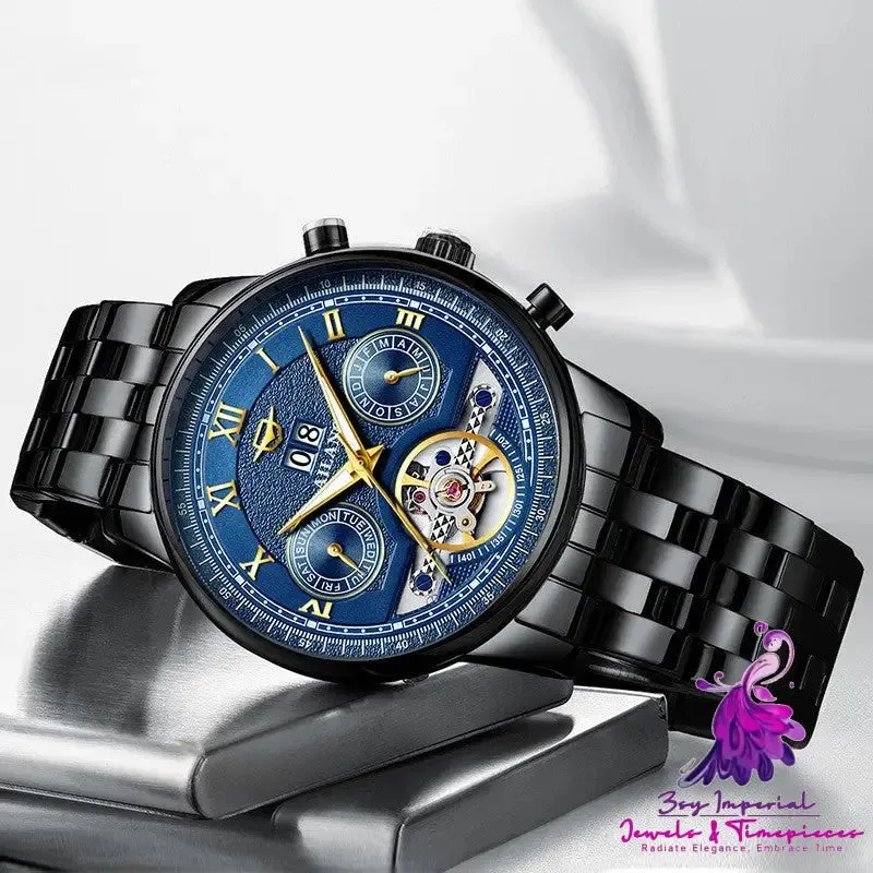 Automatic Mechanical Sun Moon Stars Men's Watch