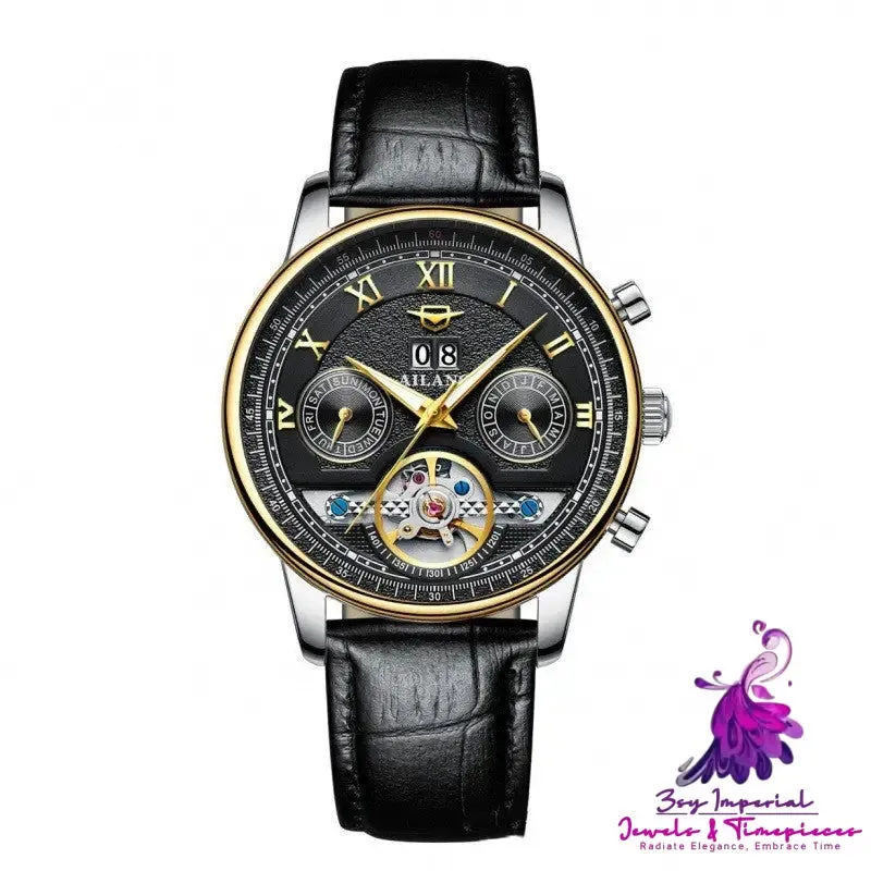 Automatic Mechanical Sun Moon Stars Men's Watch