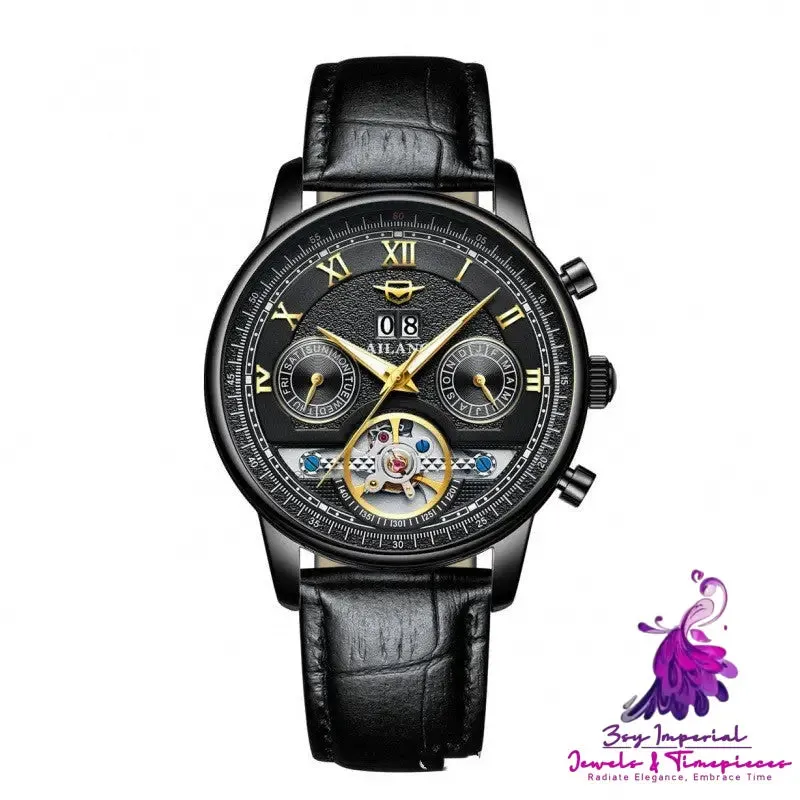 Automatic Mechanical Sun Moon Stars Men's Watch