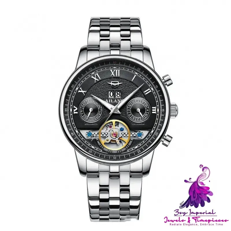 Automatic Mechanical Sun Moon Stars Men's Watch