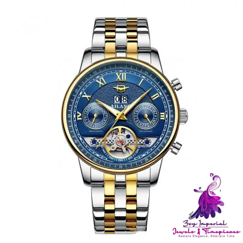 Automatic Mechanical Sun Moon Stars Men's Watch