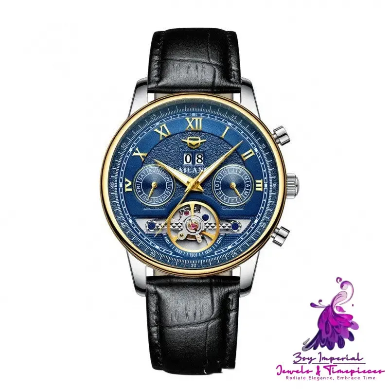 Automatic Mechanical Sun Moon Stars Men's Watch