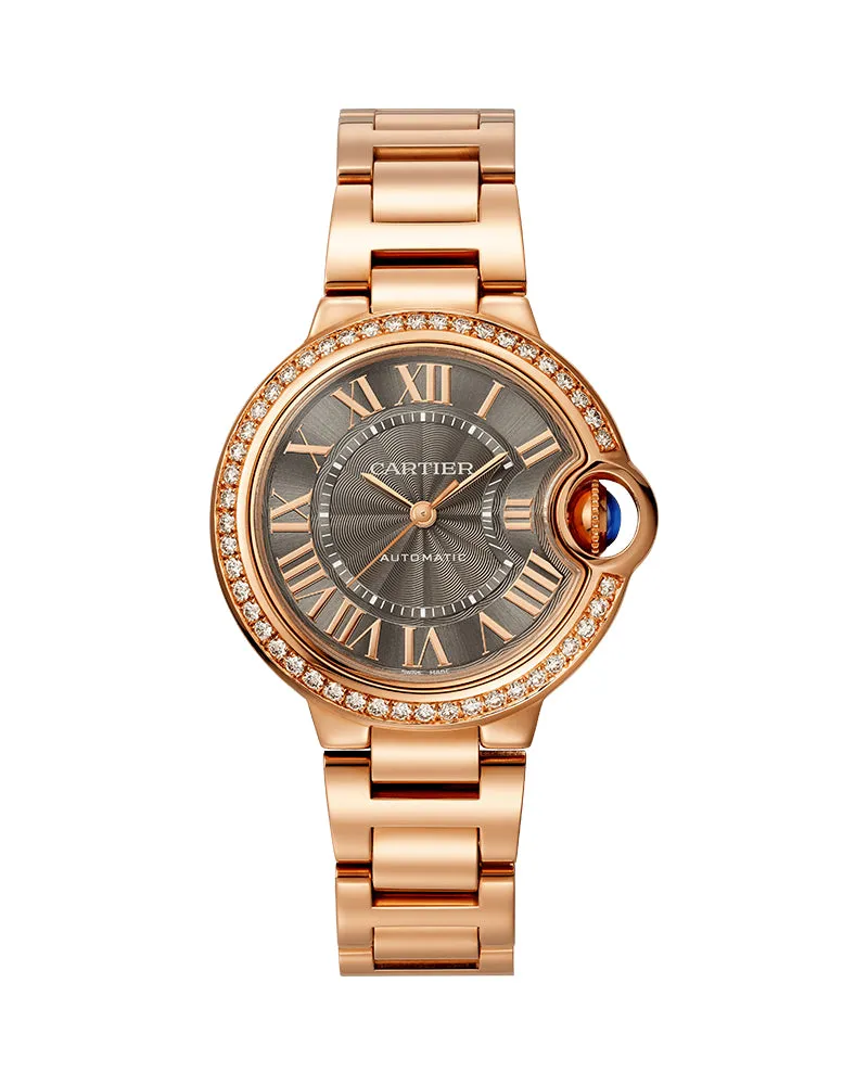 BALLON BLEU DE CARTIER, 33 MM, AUTOMATIC, ROSE GOLD, DIAMONDS