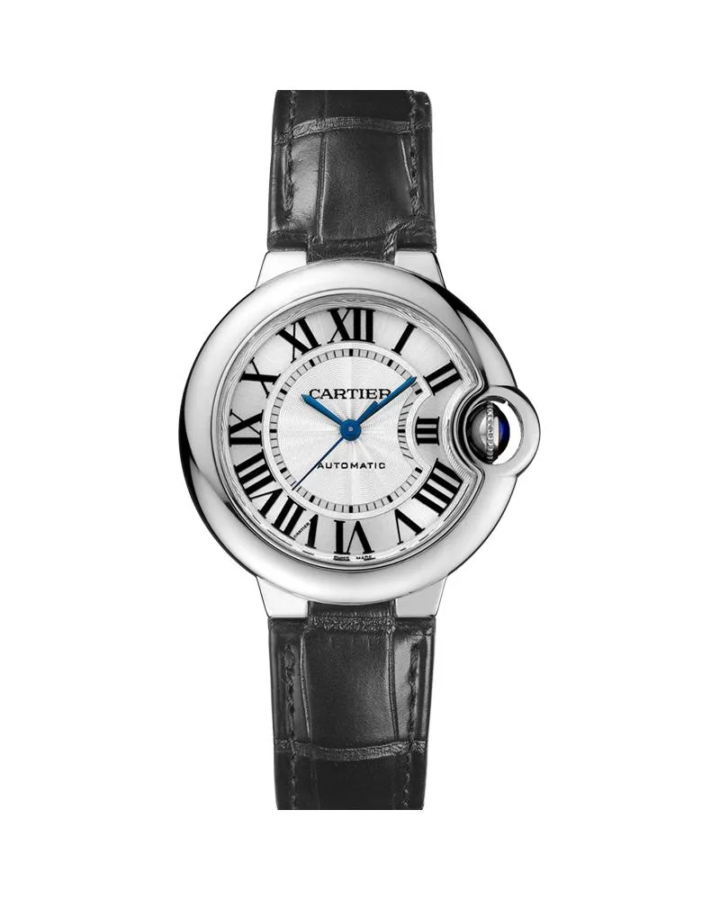 BALLON BLEU DE CARTIER, 33 MM, STEEL, LEATHER