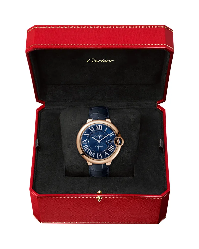 BALLON BLEU DE CARTIER, 42 MM, 18K ROSE GOLD, LEATHER