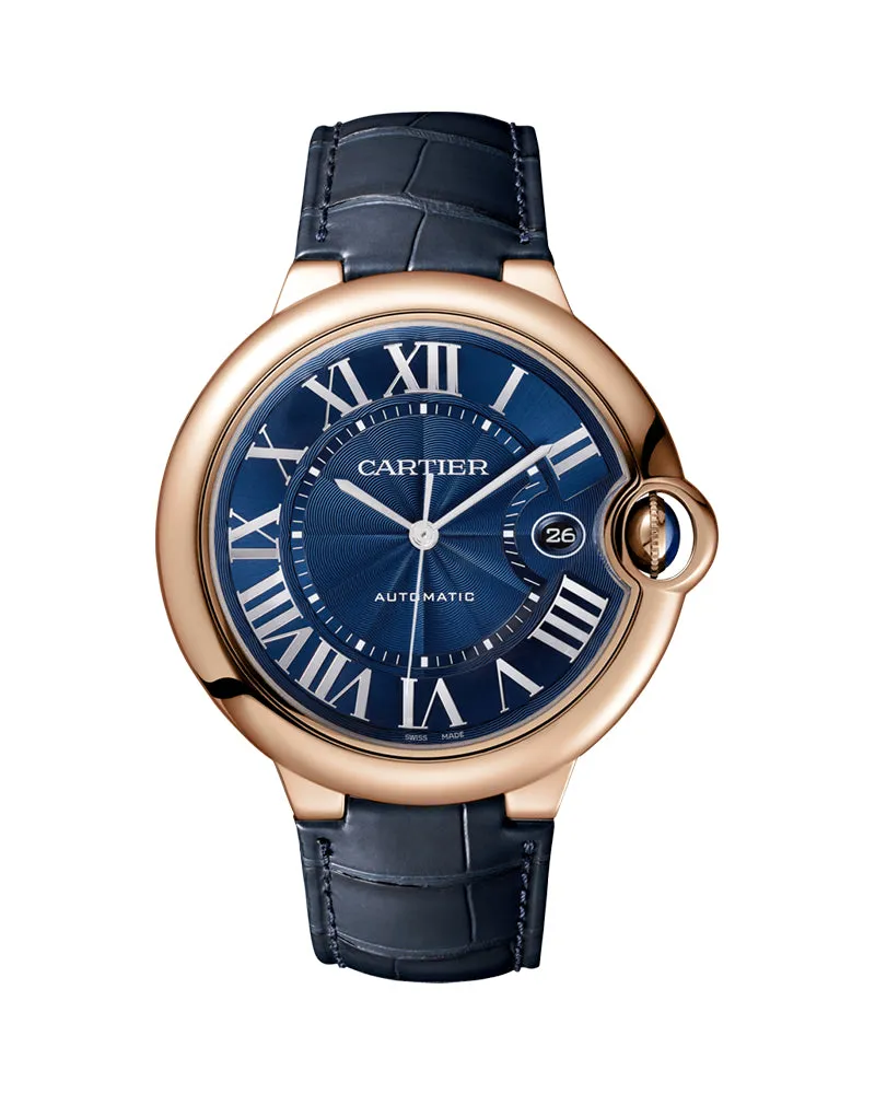 BALLON BLEU DE CARTIER, 42 MM, 18K ROSE GOLD, LEATHER