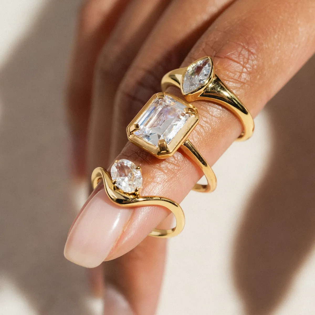 Bold Bezel Set Statement Ring