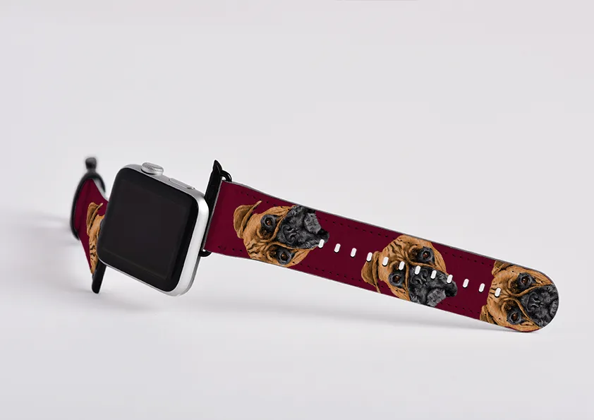 Boxer Maroon Apple Watch Strap