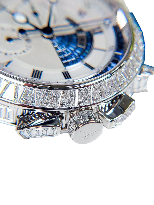 Breguet Marine Chronograph 18K White Gold & Diamonds & Sapphires Men's Watch