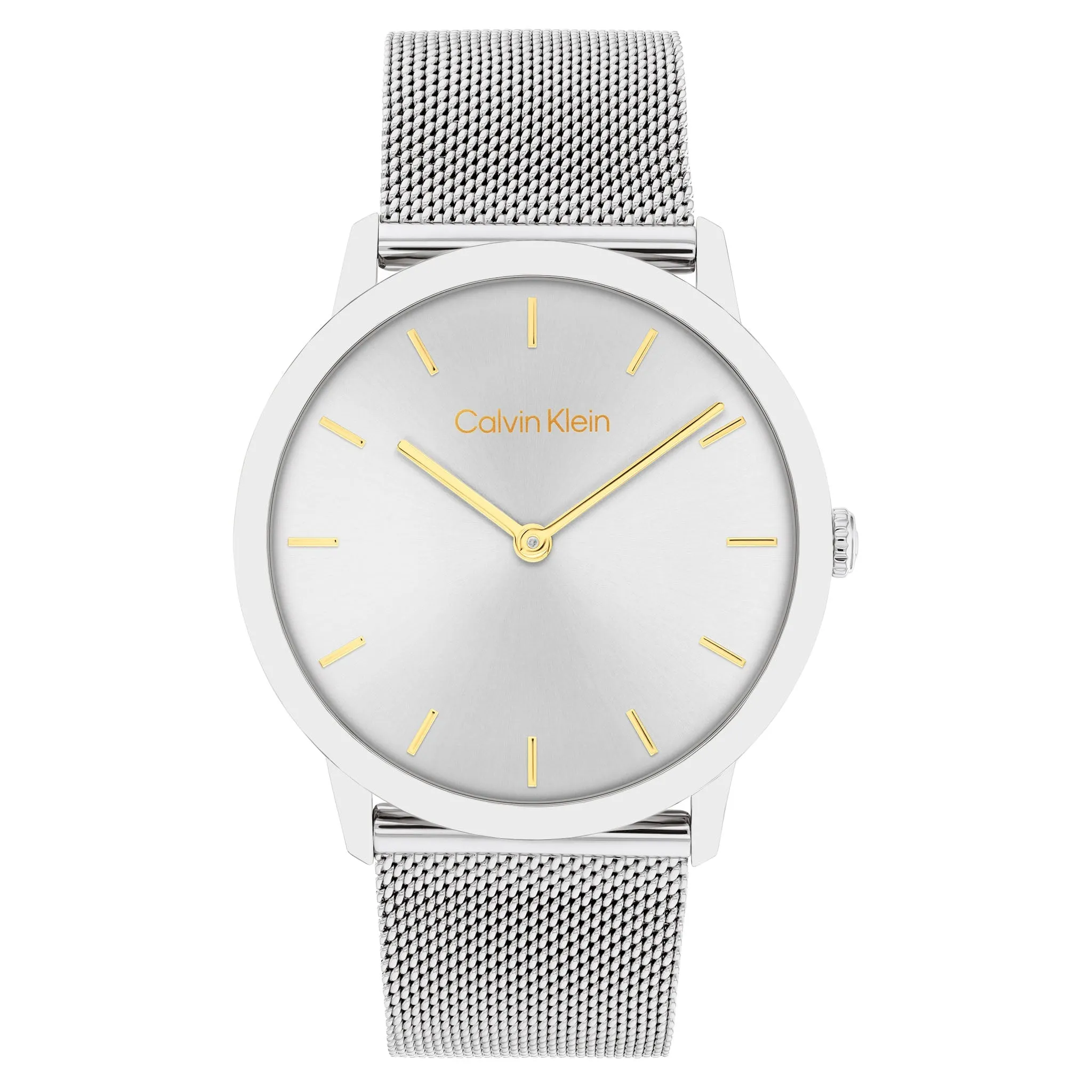 Calvin Klein Stainless Steel Mesh Silver White Dial Unisex Watch - 25300001