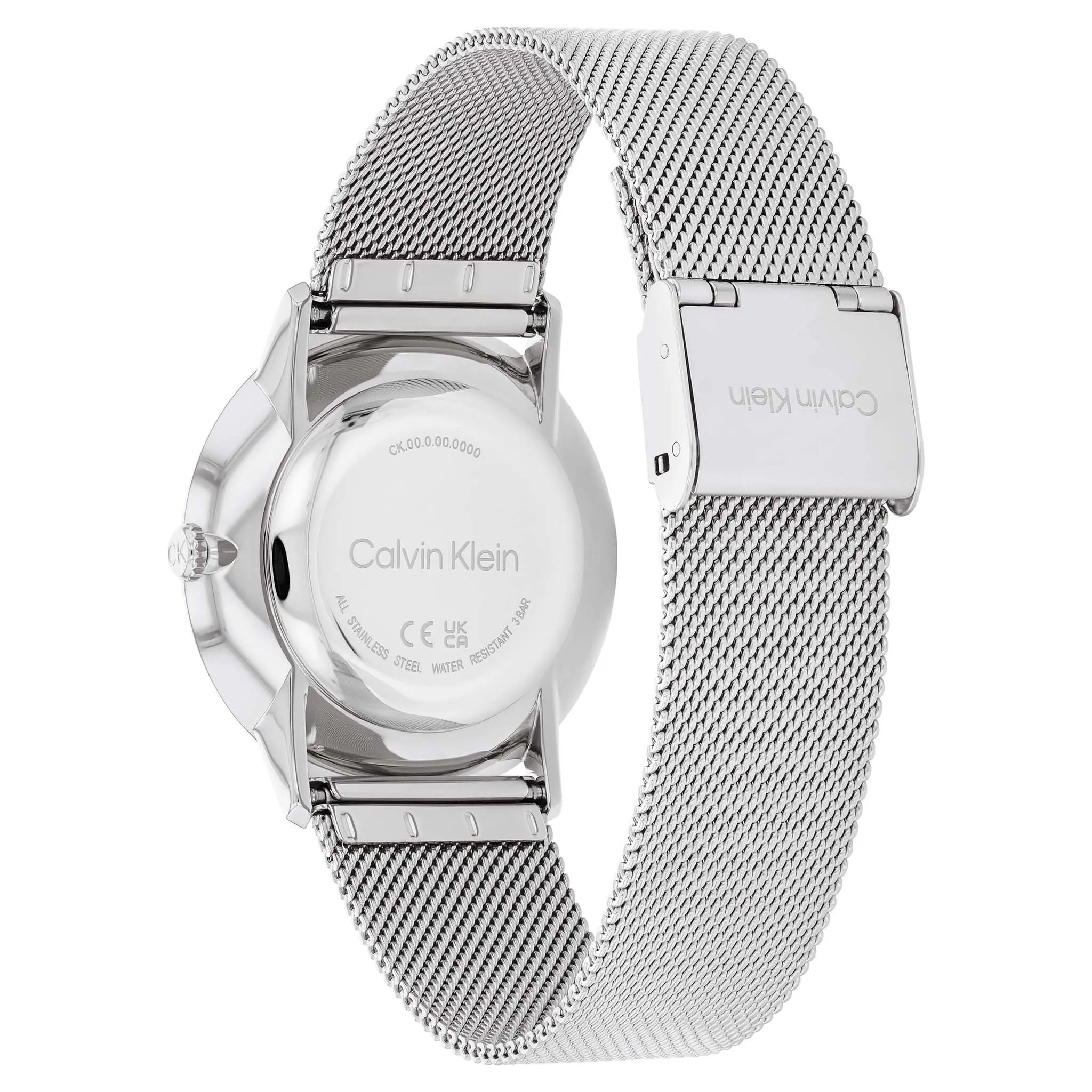 Calvin Klein Stainless Steel Mesh Silver White Dial Unisex Watch - 25300001