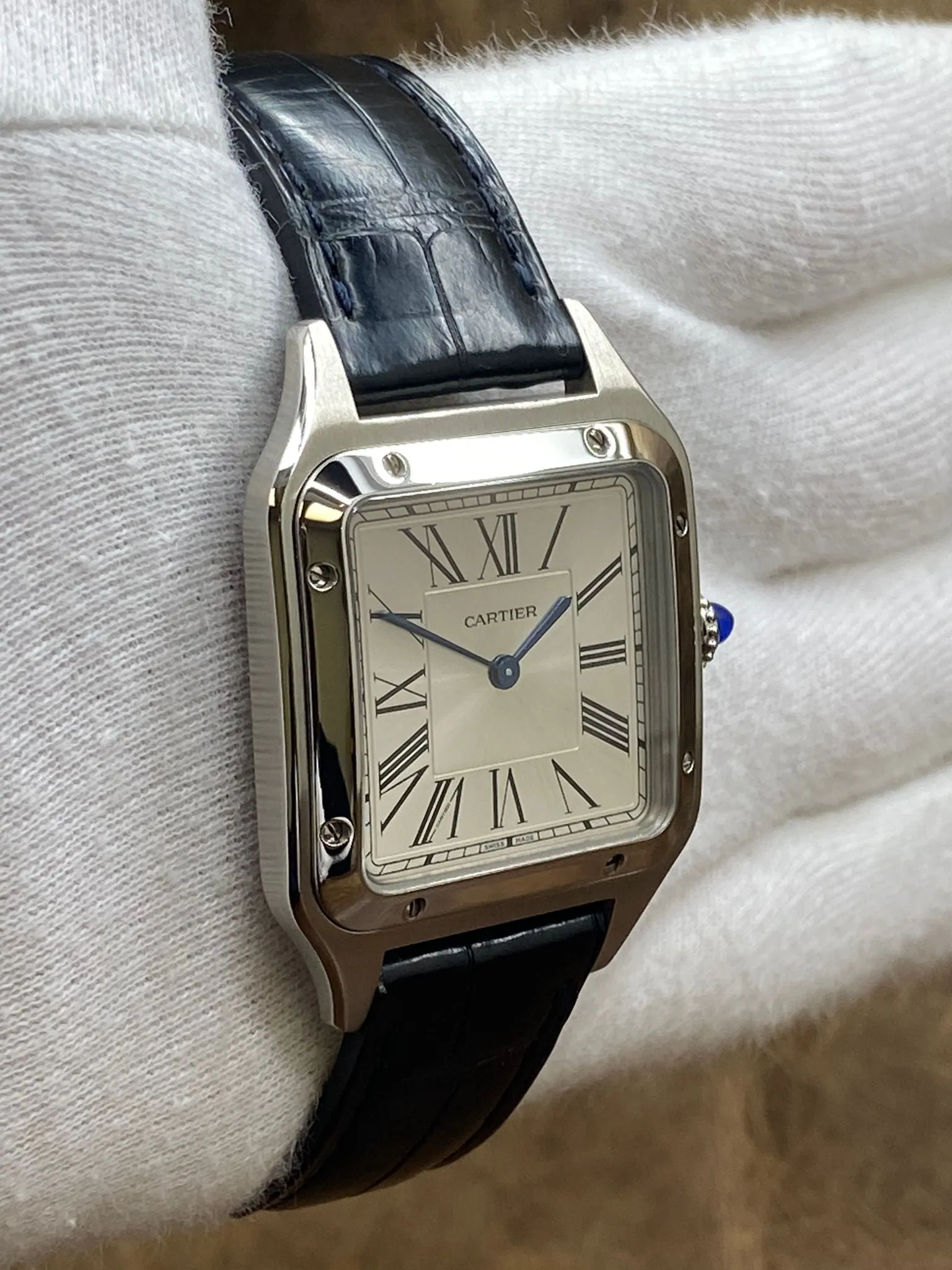 Cartier Santos Dumont WSSA0022 Silver Dial Quartz Men's Watch