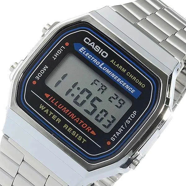 Casio A168WA-1UWD Silver Stainless Watch for Men and Women