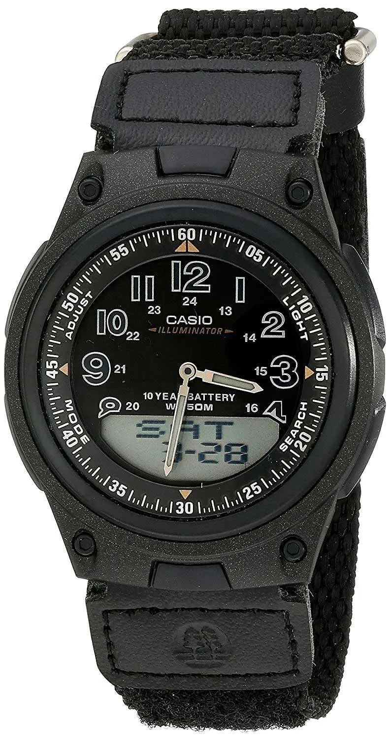 Casio AW-80V-1BVDF Black Nylon Watch for Men and Women