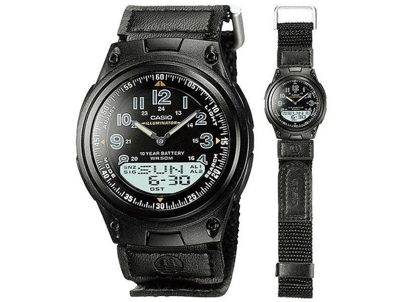 Casio AW-80V-1BVDF Black Nylon Watch for Men and Women