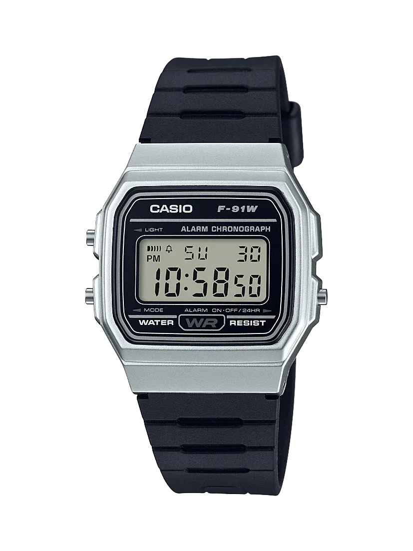 Casio - Basic Men's Digital Retro Black & Silver Watch