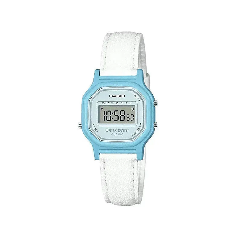 Casio LLA-11WL-2AVDF Blue Leather Strap Watch for Women