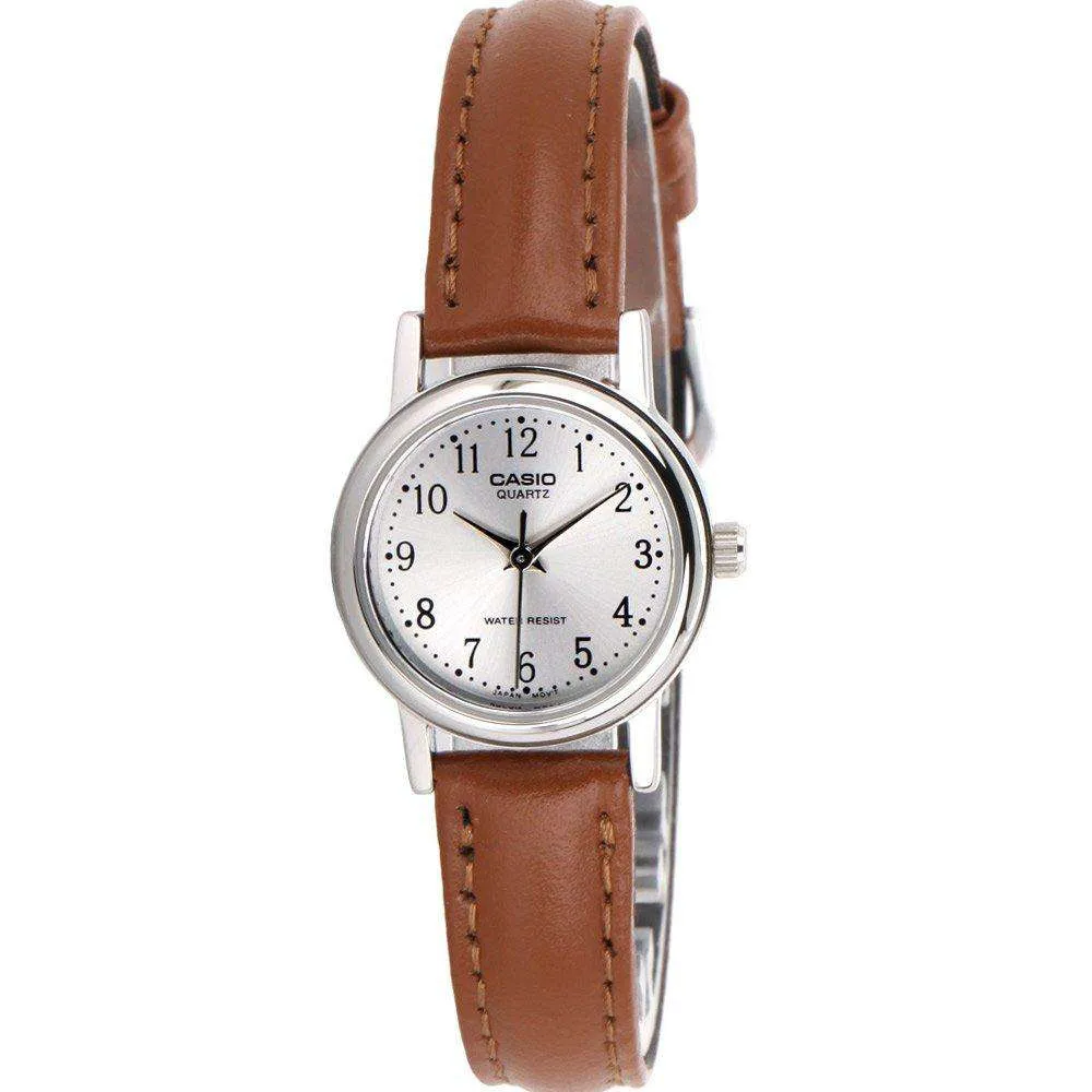 Casio LTP-1095E-7BDF Brown Leather Strap Watch for Women