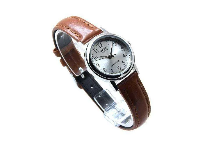 Casio LTP-1095E-7BDF Brown Leather Strap Watch for Women