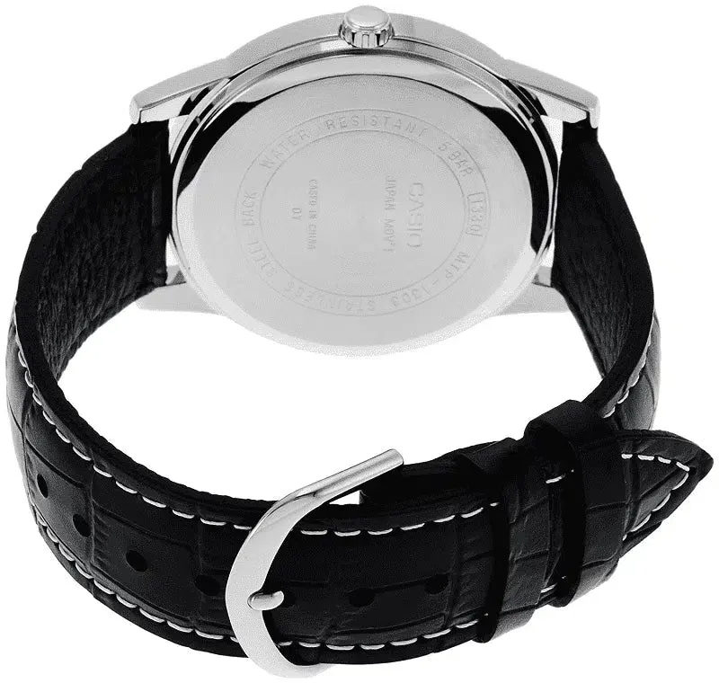 Casio LTP-1303L-7BVDF Black Leather Strap Watch for Women