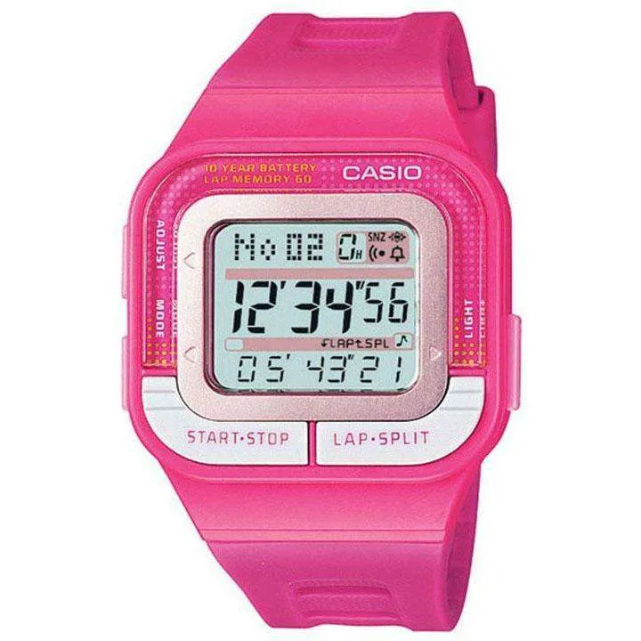 Casio SDB-100-4ADF Digital Pink Resin Strap Watch for Women