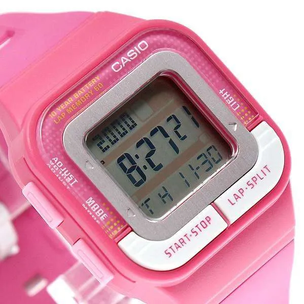 Casio SDB-100-4ADF Digital Pink Resin Strap Watch for Women