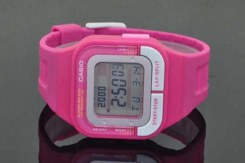 Casio SDB-100-4ADF Digital Pink Resin Strap Watch for Women