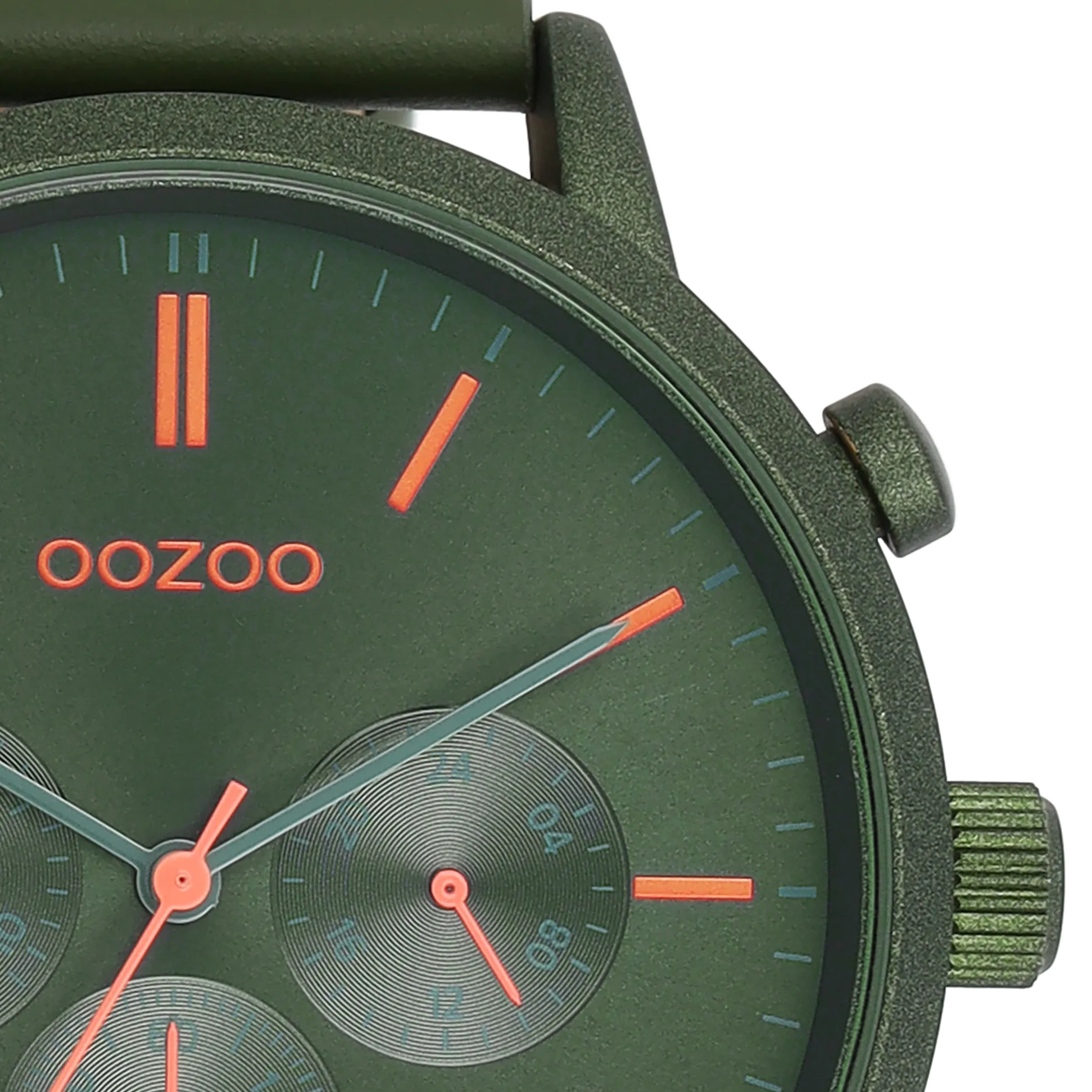 Dark green OOZOO watch with dark green leather strap - C11206