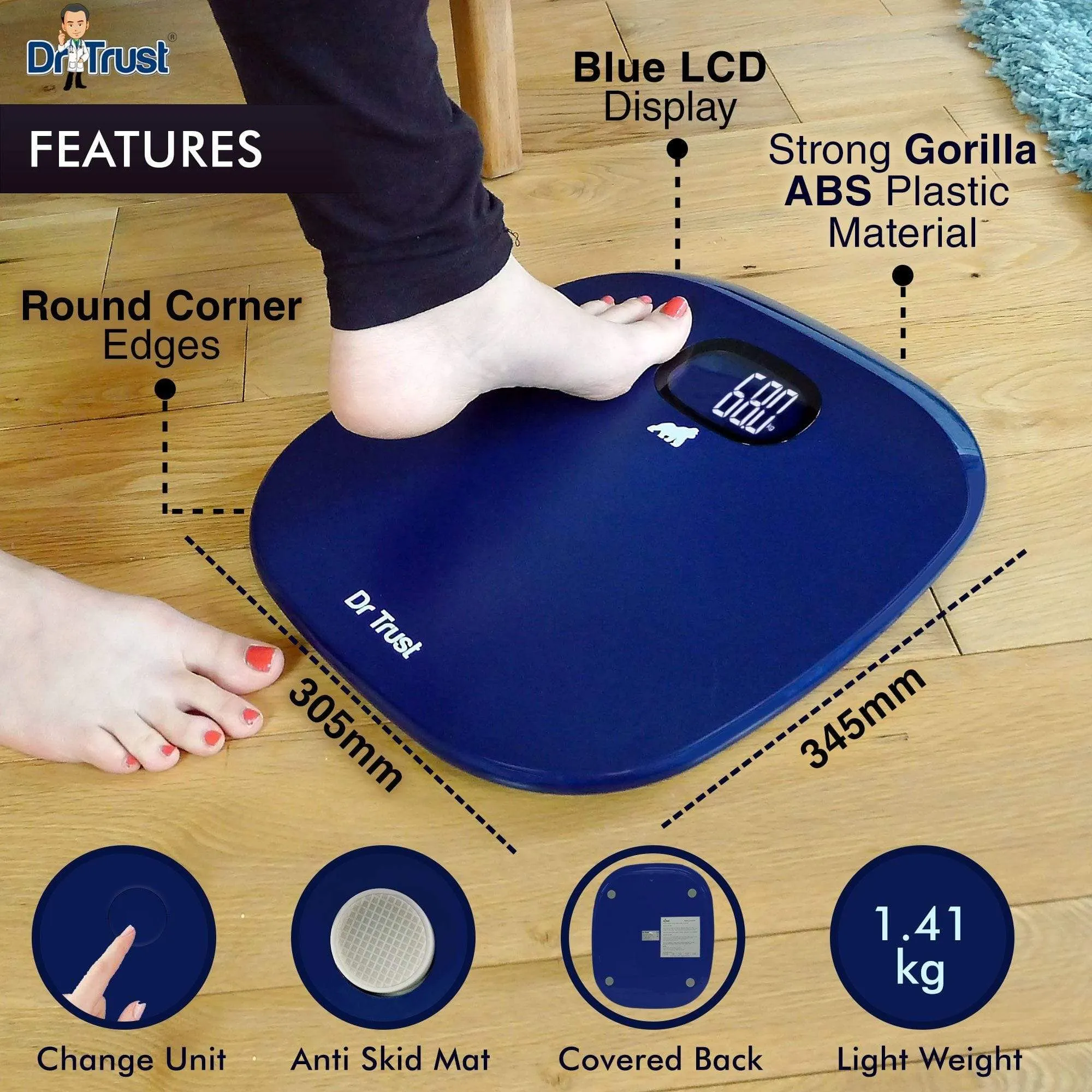 Dr Trust USA ABS Absolute Personal Scale (Blue) Weighing Machine