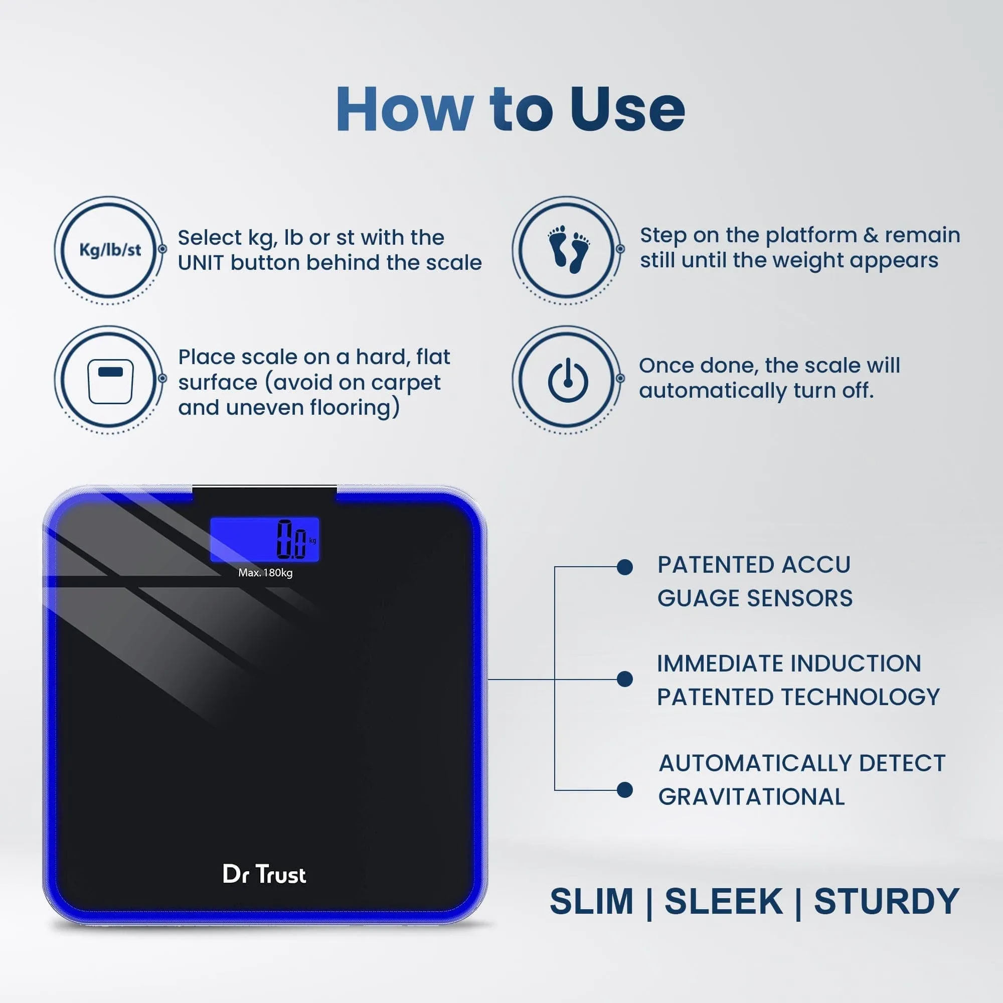 Dr Trust USA Supernova Digital Personal Scale Weight Machine 507