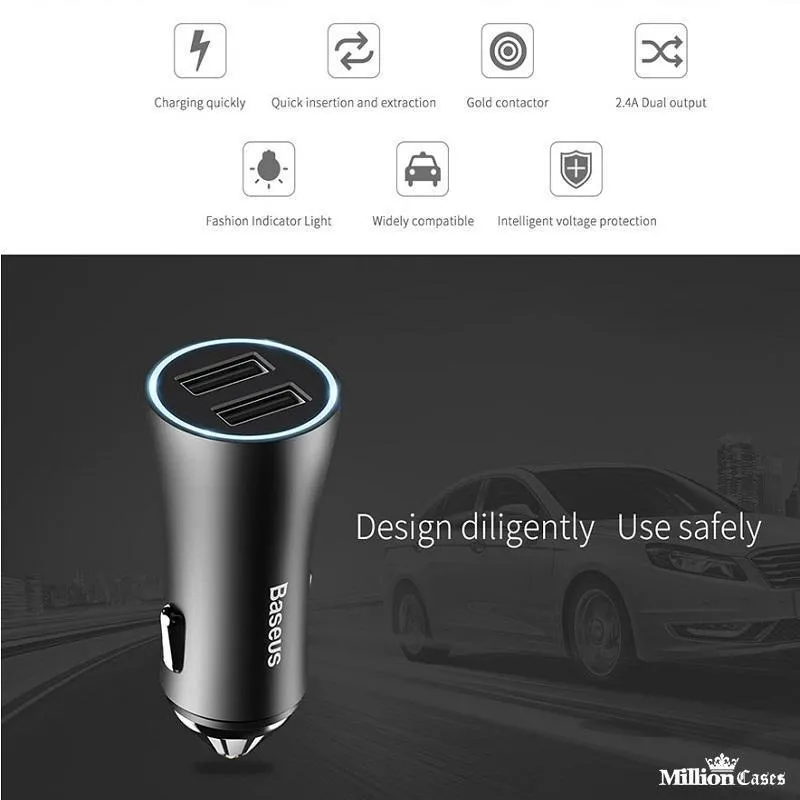 Dual USB Car Phone Charging Adapter