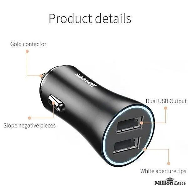 Dual USB Car Phone Charging Adapter