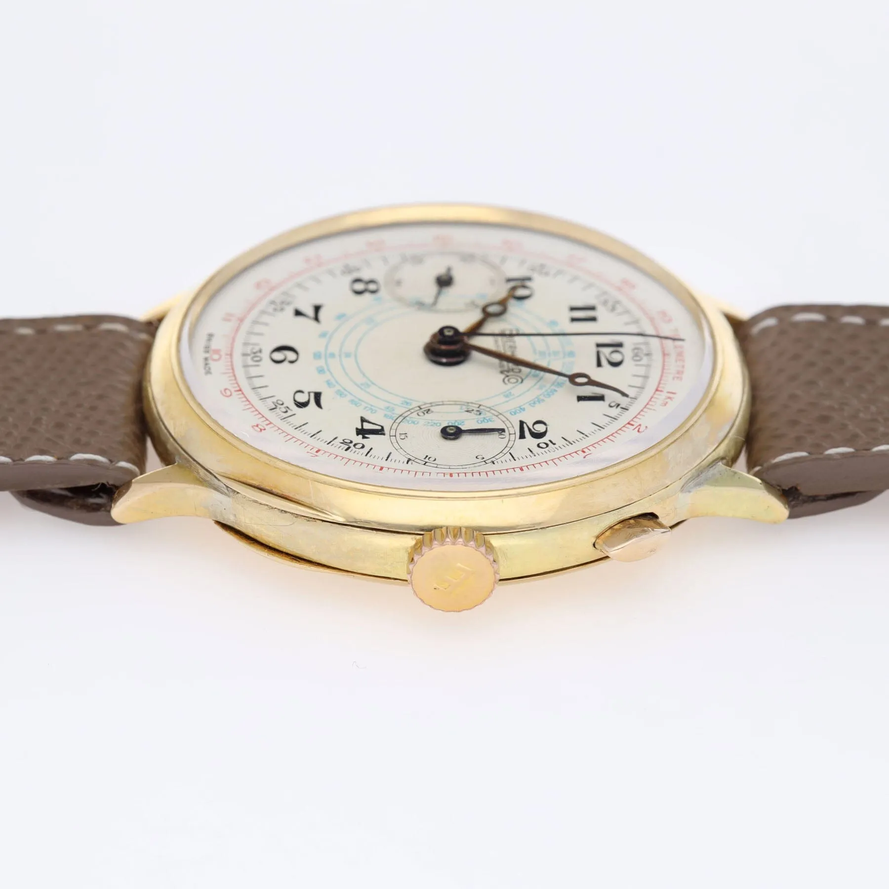 Eberhard & Co Monopusher Pre Extra Fort Chronograph 18k Yellow Gold