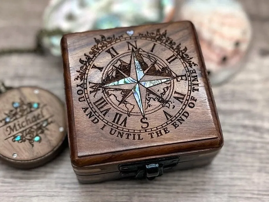 Engraved  Wood Pocket Watch and wooden Box – Personalized Graduation Gift, Birthday gift for Him