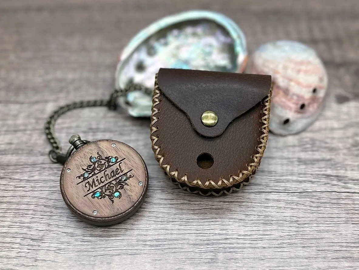 Engraved  Wood Pocket Watch and wooden Box – Personalized Graduation Gift, Birthday gift for Him