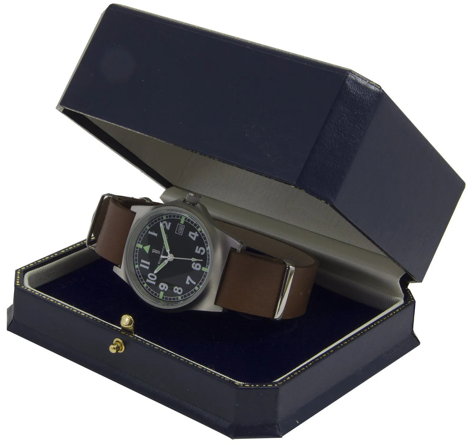 G10 Military Watch with Brown Leather Watch Strap