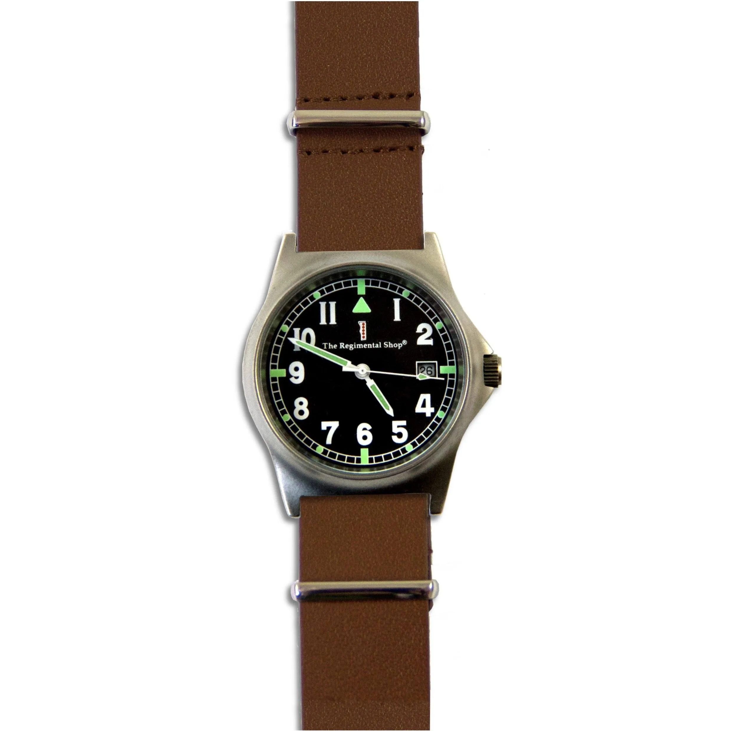 G10 Military Watch with Brown Leather Watch Strap