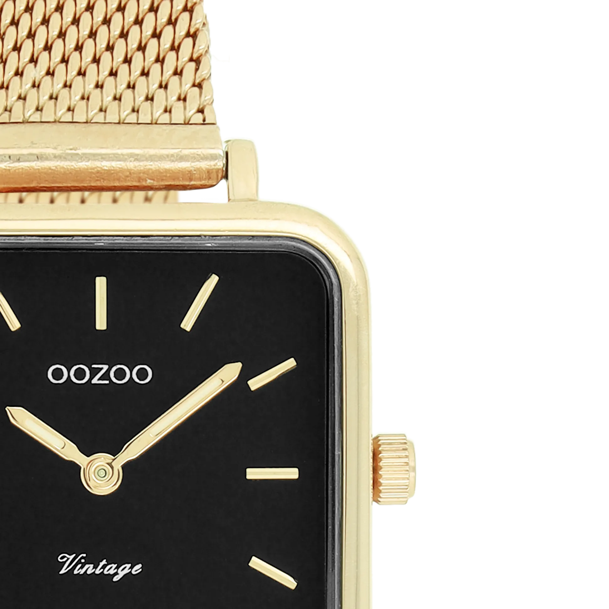 Gold coloured OOZOO watch with gold coloured metal mesh bracelet - C20264