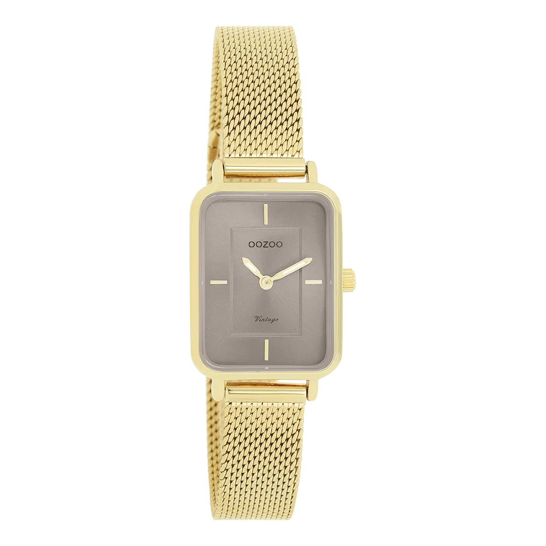 Gold coloured OOZOO watch with gold coloured metal mesh bracelet - C20353