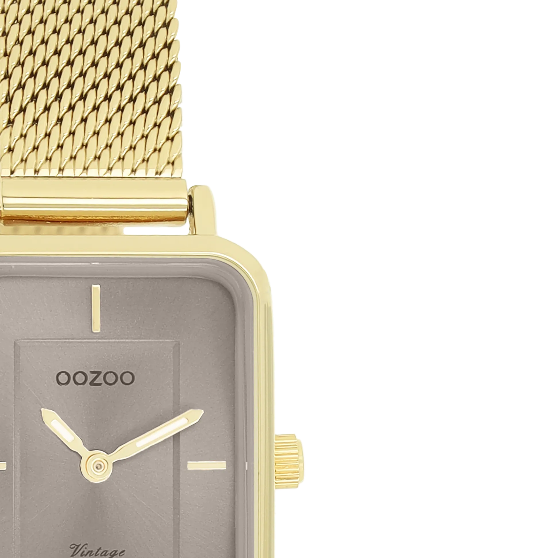 Gold coloured OOZOO watch with gold coloured metal mesh bracelet - C20353